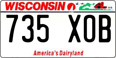 WI license plate 735XOB