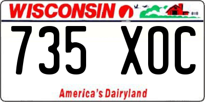 WI license plate 735XOC