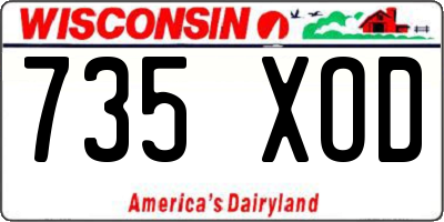 WI license plate 735XOD