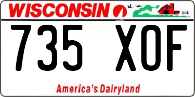 WI license plate 735XOF
