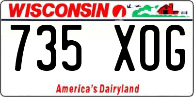 WI license plate 735XOG