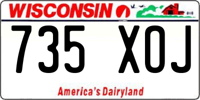 WI license plate 735XOJ