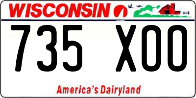 WI license plate 735XOO