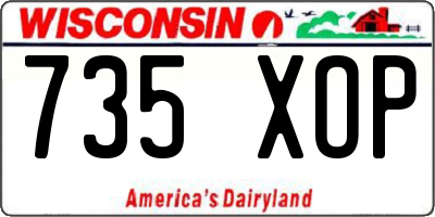 WI license plate 735XOP