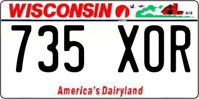 WI license plate 735XOR