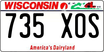 WI license plate 735XOS