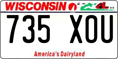 WI license plate 735XOU