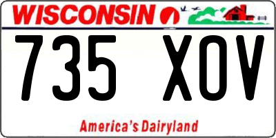 WI license plate 735XOV