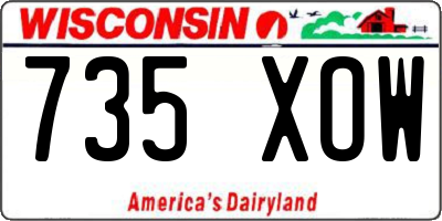 WI license plate 735XOW
