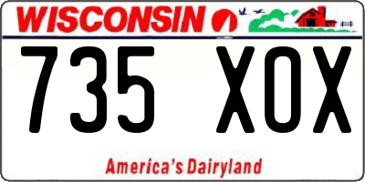 WI license plate 735XOX