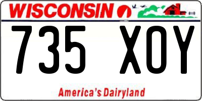 WI license plate 735XOY