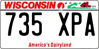 WI license plate 735XPA