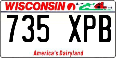 WI license plate 735XPB