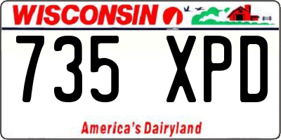 WI license plate 735XPD