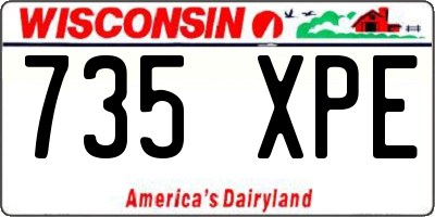 WI license plate 735XPE