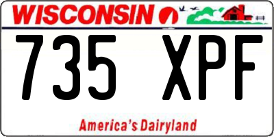 WI license plate 735XPF