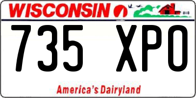 WI license plate 735XPO