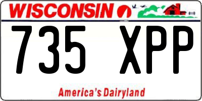 WI license plate 735XPP