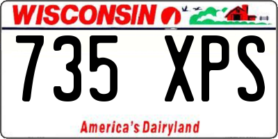WI license plate 735XPS