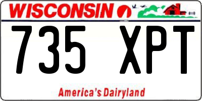 WI license plate 735XPT