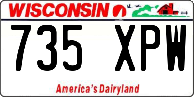 WI license plate 735XPW