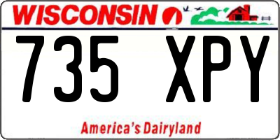 WI license plate 735XPY