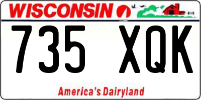 WI license plate 735XQK