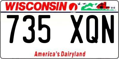 WI license plate 735XQN