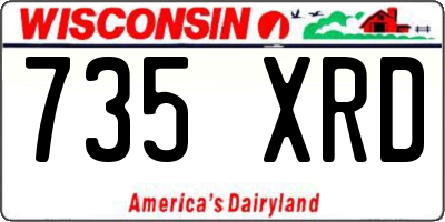 WI license plate 735XRD