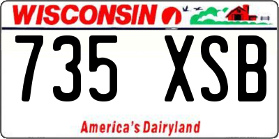 WI license plate 735XSB