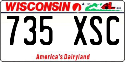 WI license plate 735XSC