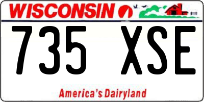 WI license plate 735XSE