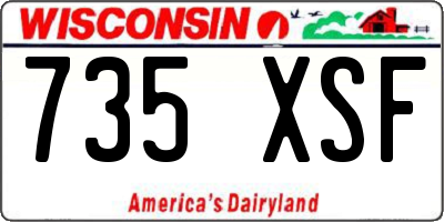 WI license plate 735XSF