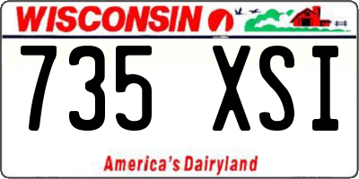 WI license plate 735XSI