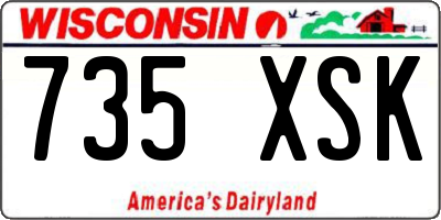 WI license plate 735XSK
