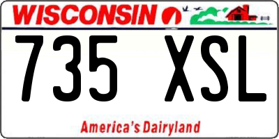 WI license plate 735XSL