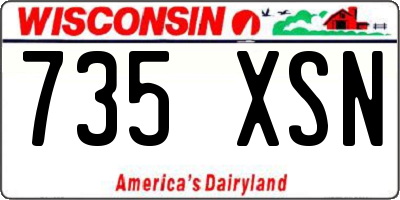 WI license plate 735XSN