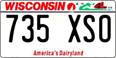 WI license plate 735XSO
