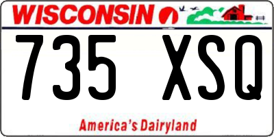 WI license plate 735XSQ
