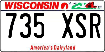 WI license plate 735XSR