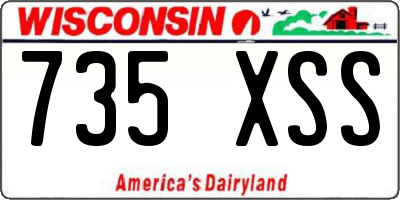 WI license plate 735XSS