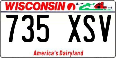 WI license plate 735XSV
