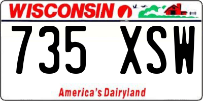 WI license plate 735XSW