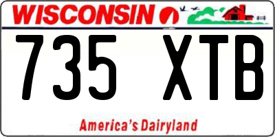 WI license plate 735XTB