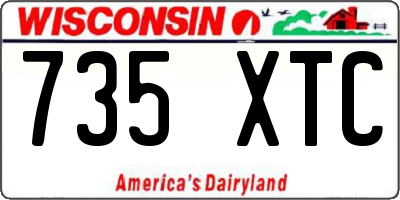 WI license plate 735XTC
