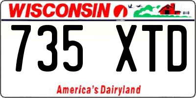 WI license plate 735XTD