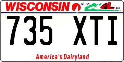 WI license plate 735XTI