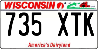 WI license plate 735XTK
