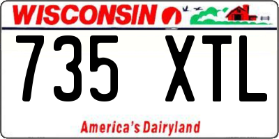 WI license plate 735XTL