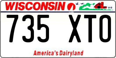 WI license plate 735XTO